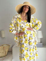 Netta linen dress, lemon print