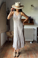 Oasis mesh pellavamekko, silverpink