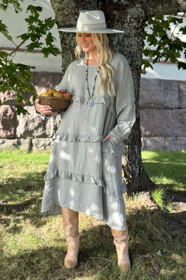 Olivine linen dress, taupe