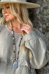 Olivine linen dress, taupe