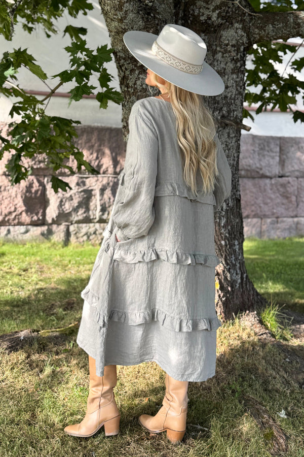 Olivine linen dress, taupe