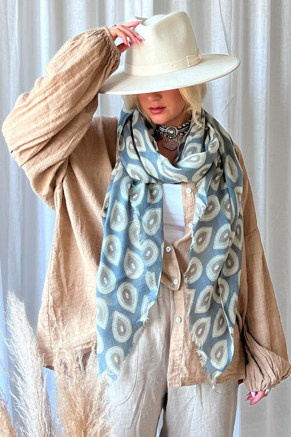 Pacific wool scarf, blue