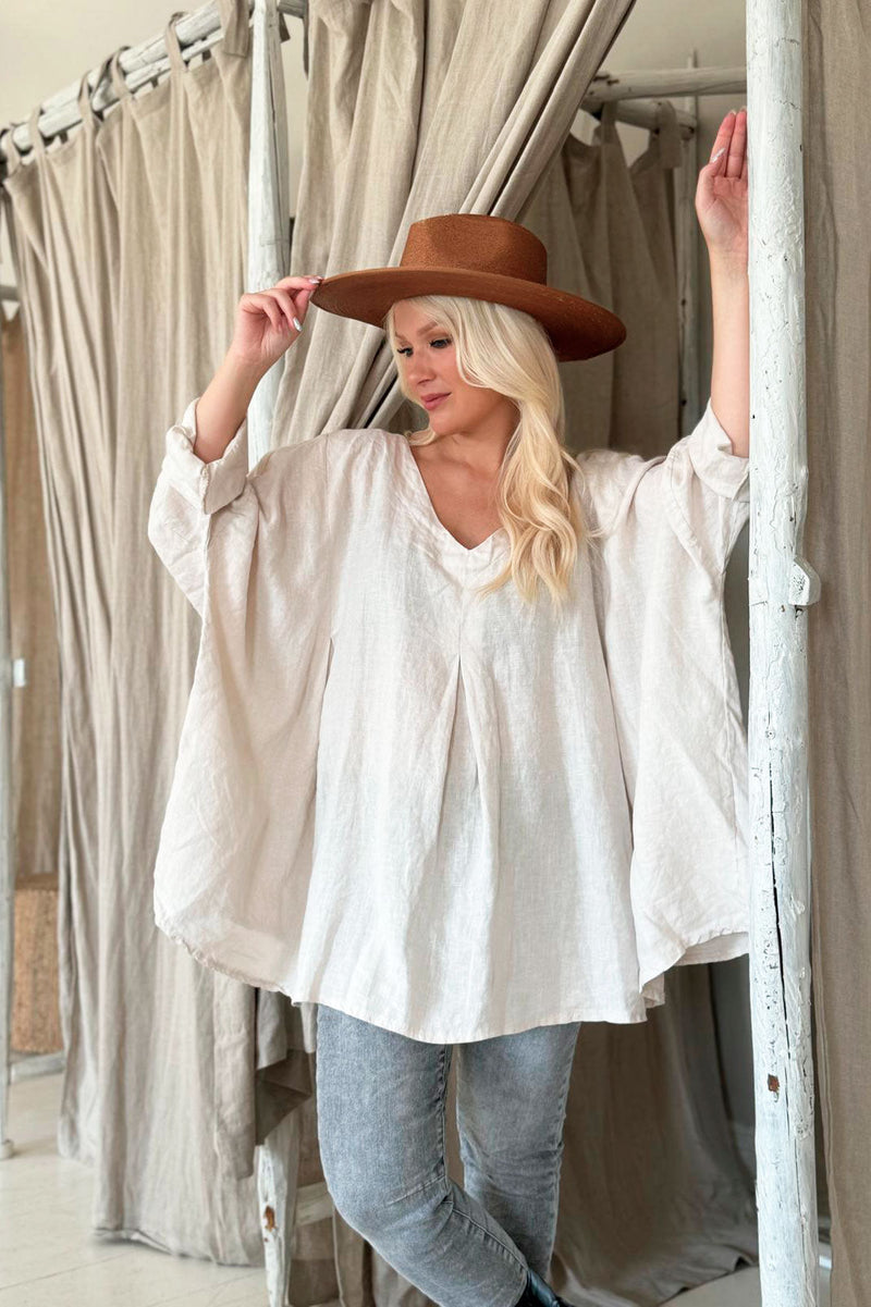 Paige linen tunic, sand