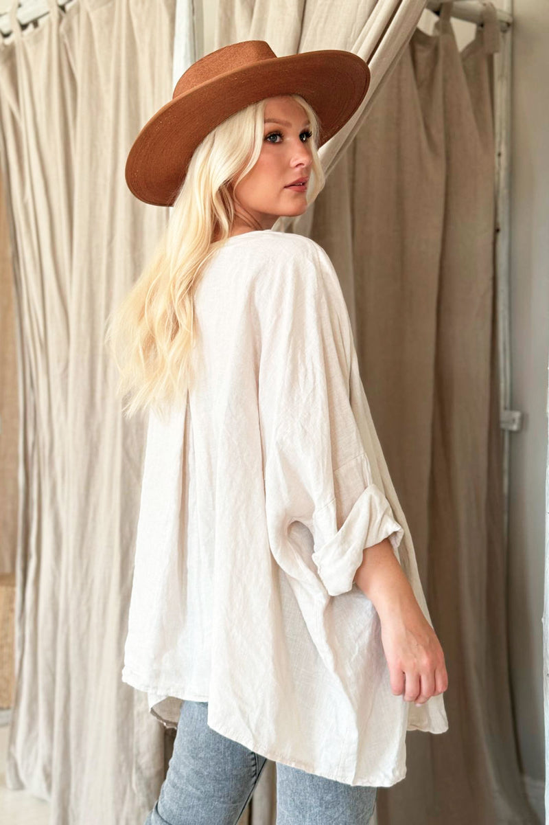 Paige linen tunic, sand