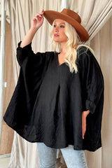 Paige linen tunic, black