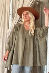 Paige linen tunic, khaki