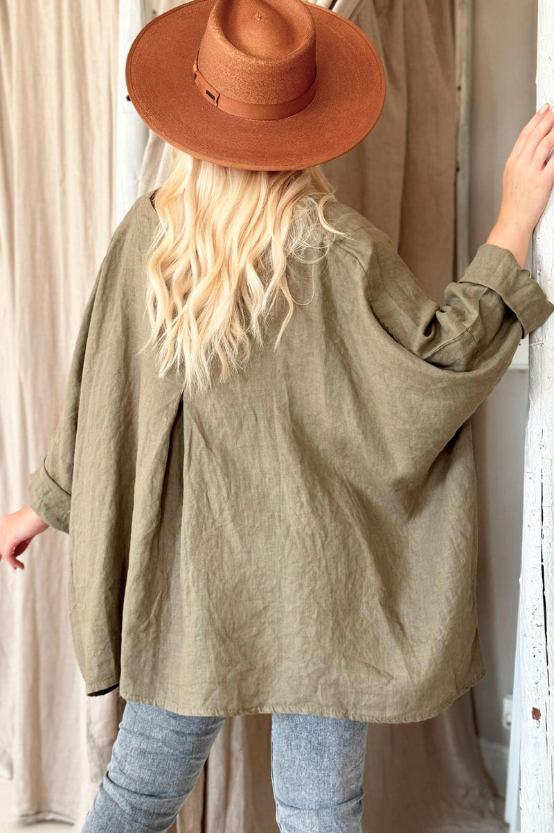 Paige linen tunic, khaki