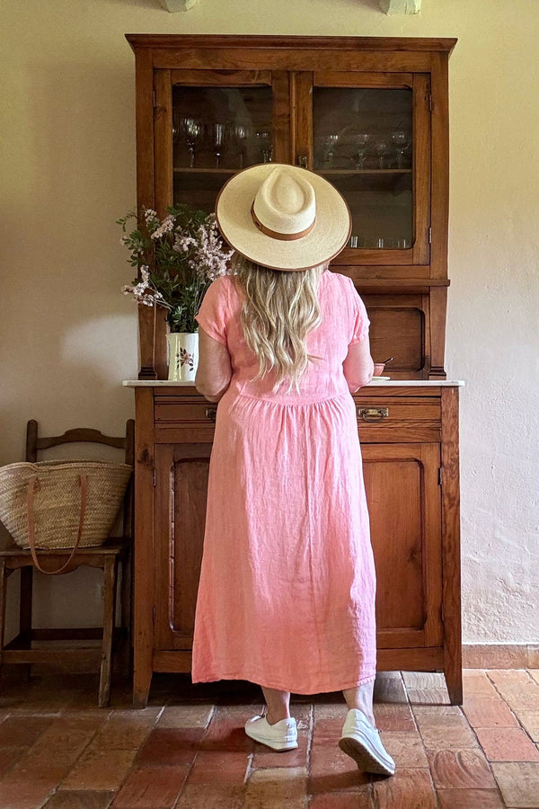 Palma pellavamekko, peach