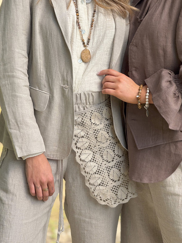 Linen blazer, natural