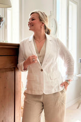 Linen blazer, white