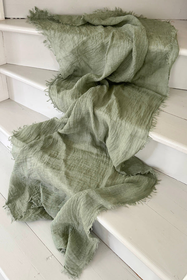Soft linen scarf, camo