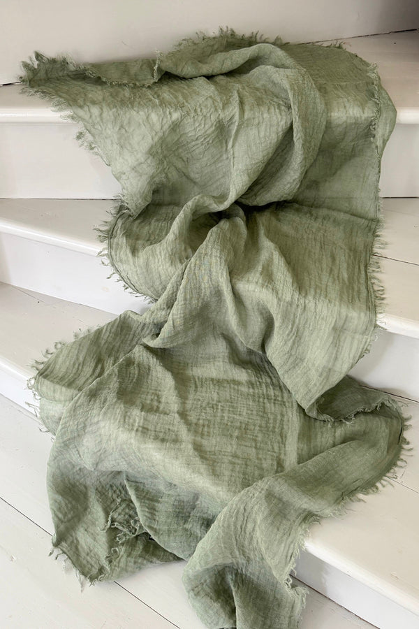 Soft linen scarf, camo