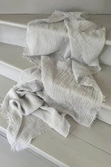 Soft linen scarf, pearl grey