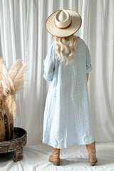 Petunia linen dress, oxford blue