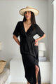 Collins linen dress, black