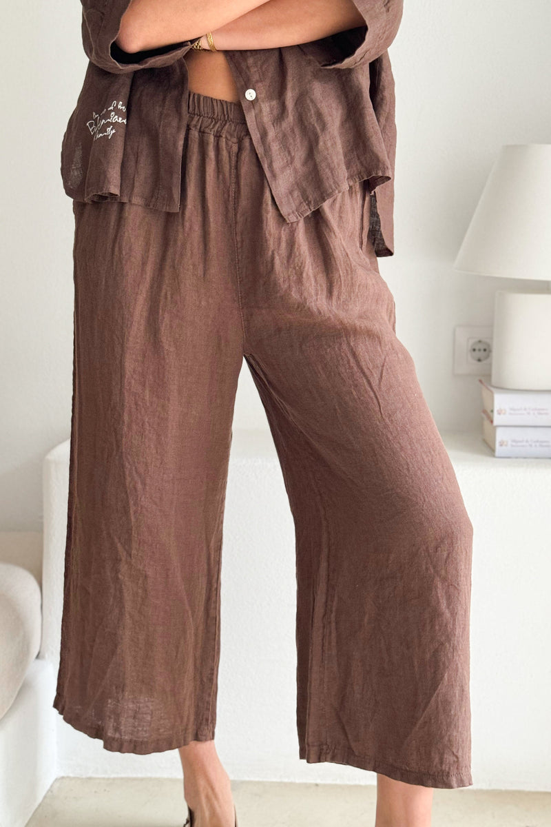 Havana linen pants, coffee