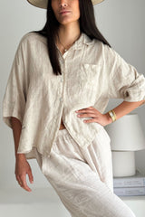 Sunny june linen shirt, sand