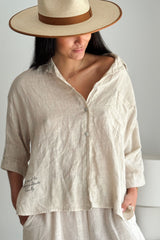 Sunny june linen shirt, sand