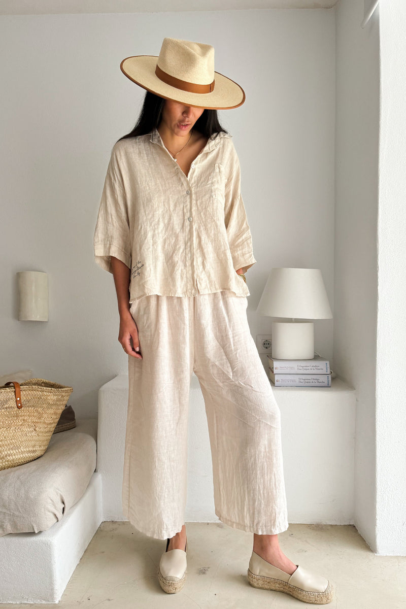 Sunny june linen shirt, sand