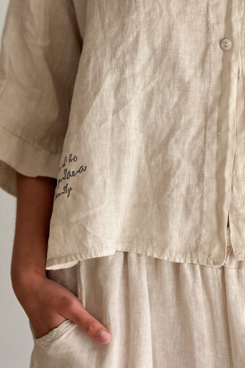 Sunny june linen shirt, sand