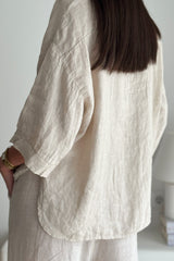 Sunny june linen shirt, sand