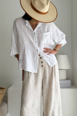 Sunny june linen shirt, white