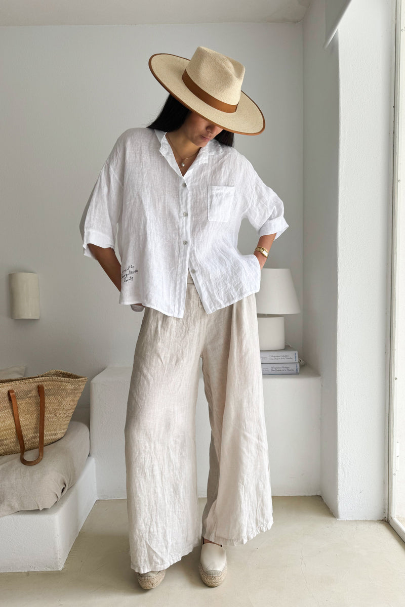 Sunny june linen shirt, white