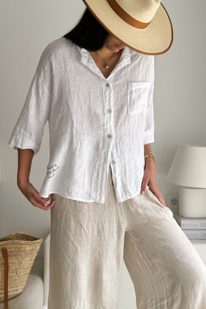 Sunny june linen shirt, white