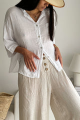 Sunny june linen shirt, white