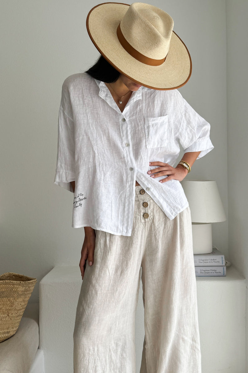 Sunny june linen shirt, white