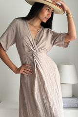 Colins linen dress, silverpink