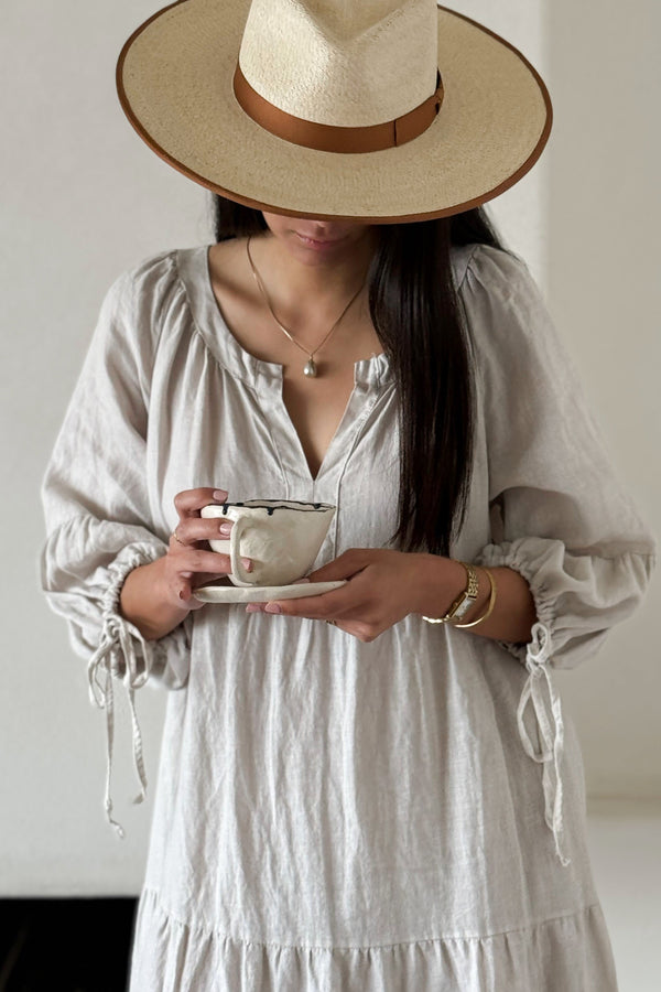 Summer Day linen dress, sand