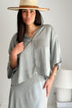 Donna satin blouse, pearl grey