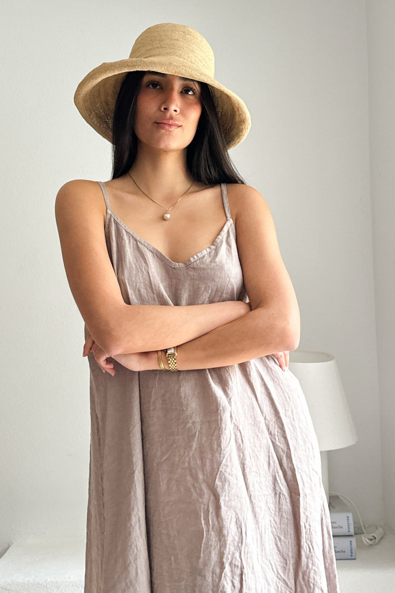 Jamie linen dress, silverpink