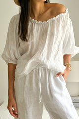 Solita linen shirt, white