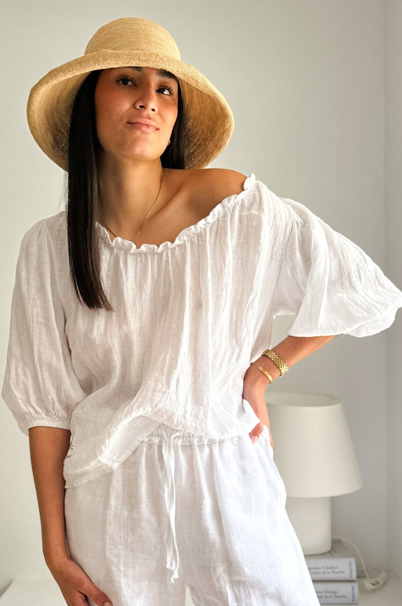 Solita linen shirt, white