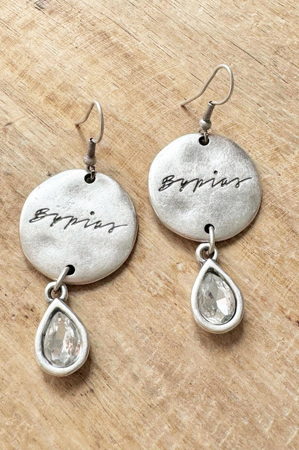 Plates earrings, silver