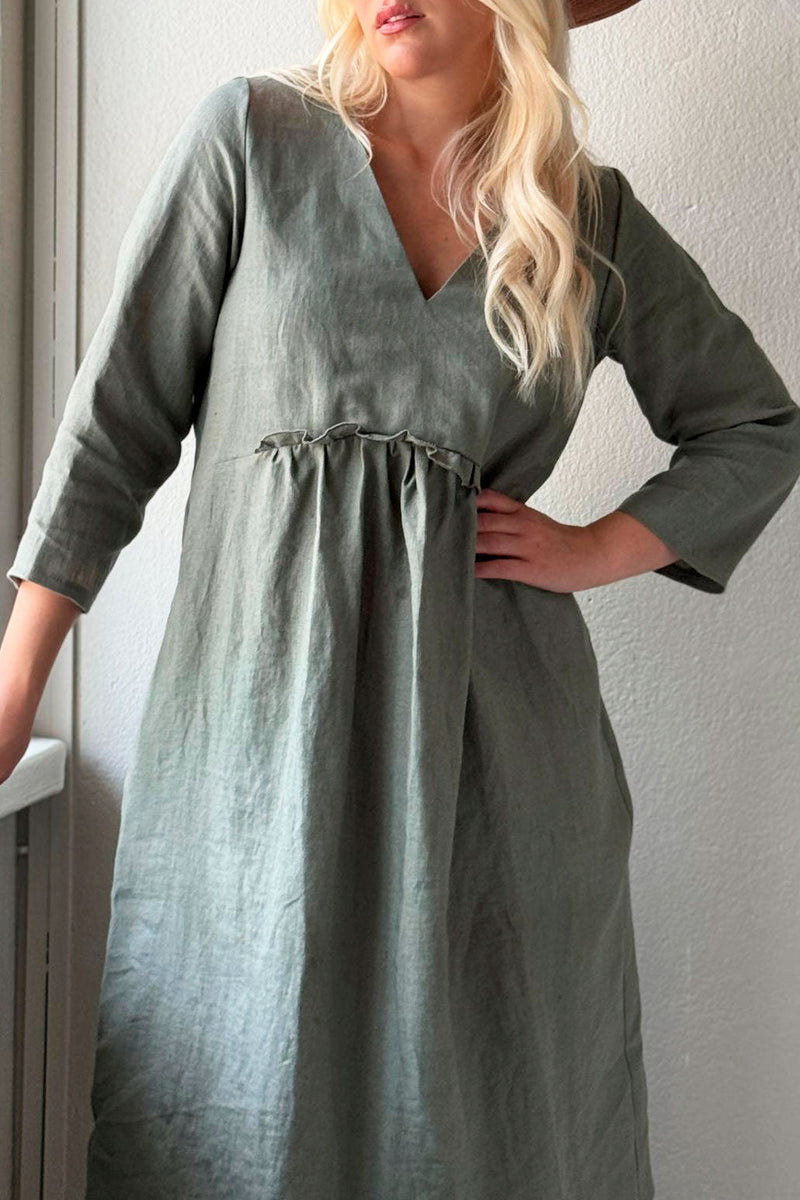 Princess linen dress, camo