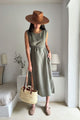Puglia linen dress, camo