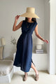 Puglia linen dress, navy