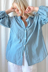 Jessamine cotton blouse, blue