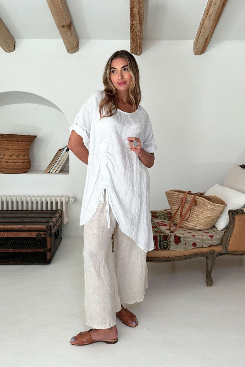 Rhoda linen shirt, white