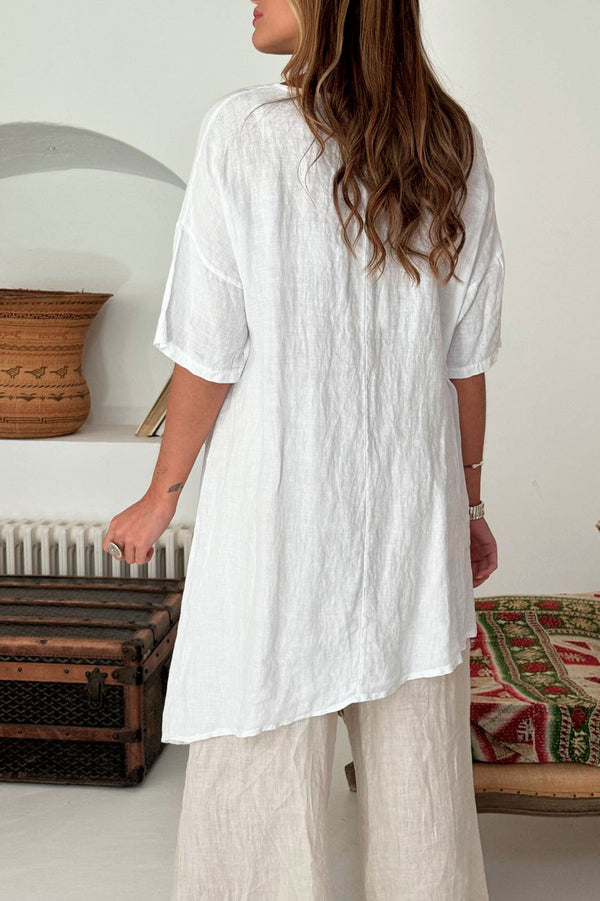 Rhoda linen shirt, white