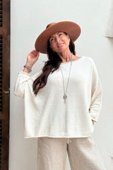Riana cotton jumper, off white
