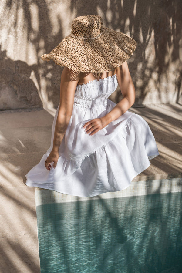 Romy linen dress, white