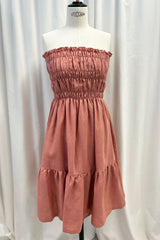 Romy pellavamekko, peach blush