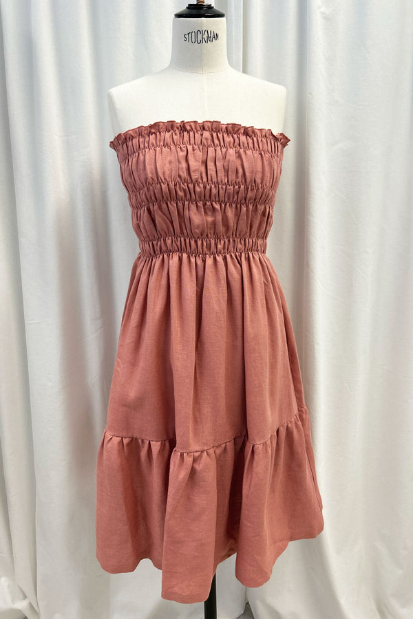 Romy pellavamekko, peach blush
