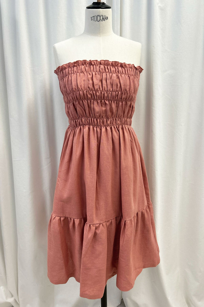Romy pellavamekko, peach blush