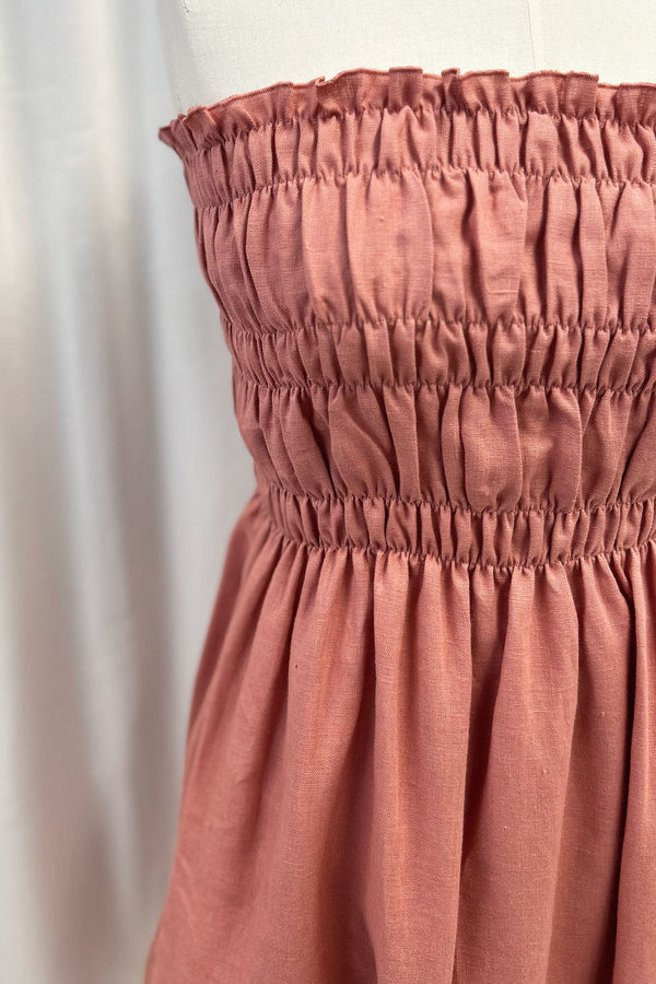 Romy pellavamekko, peach blush