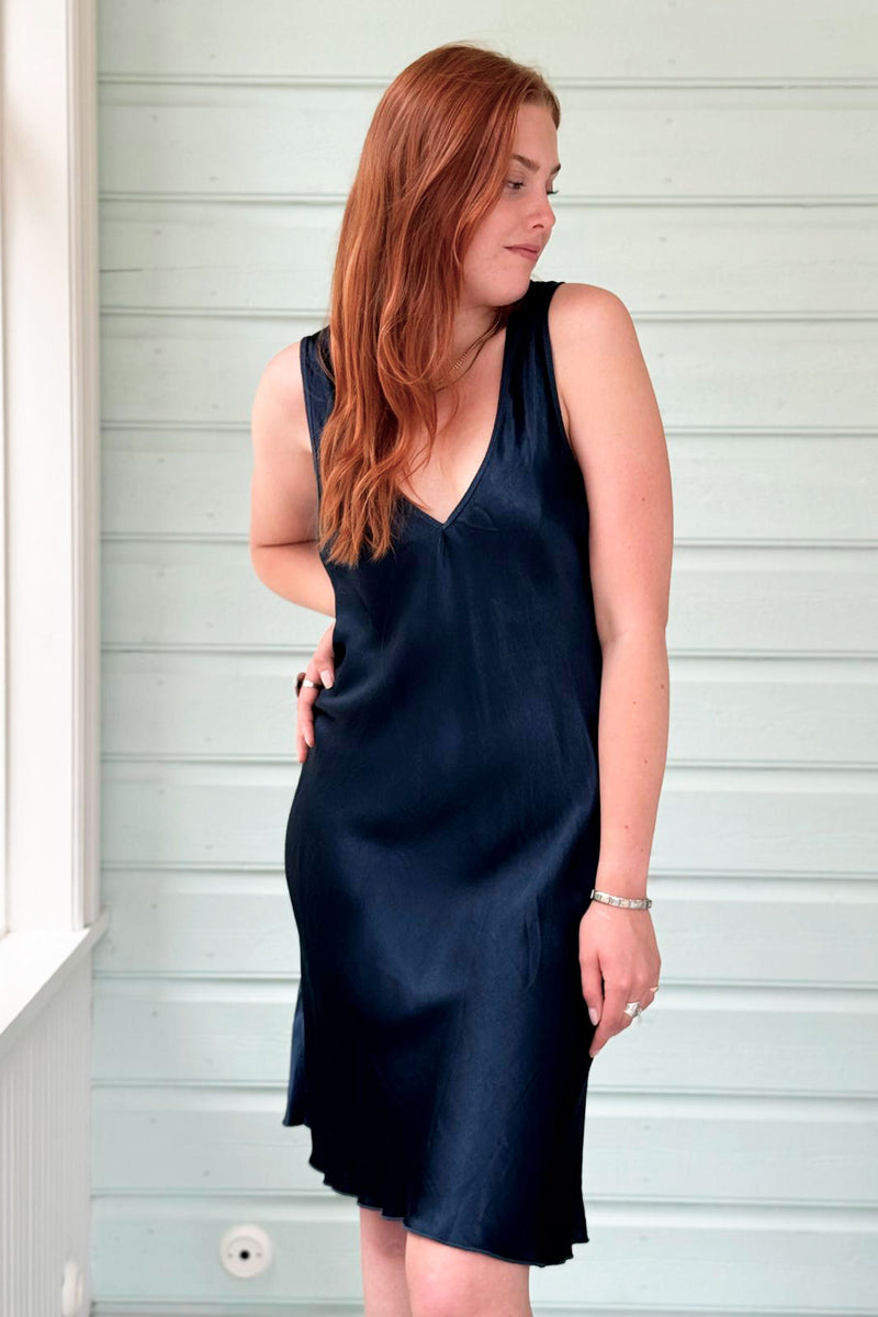 Rosalea viscose dress, navy